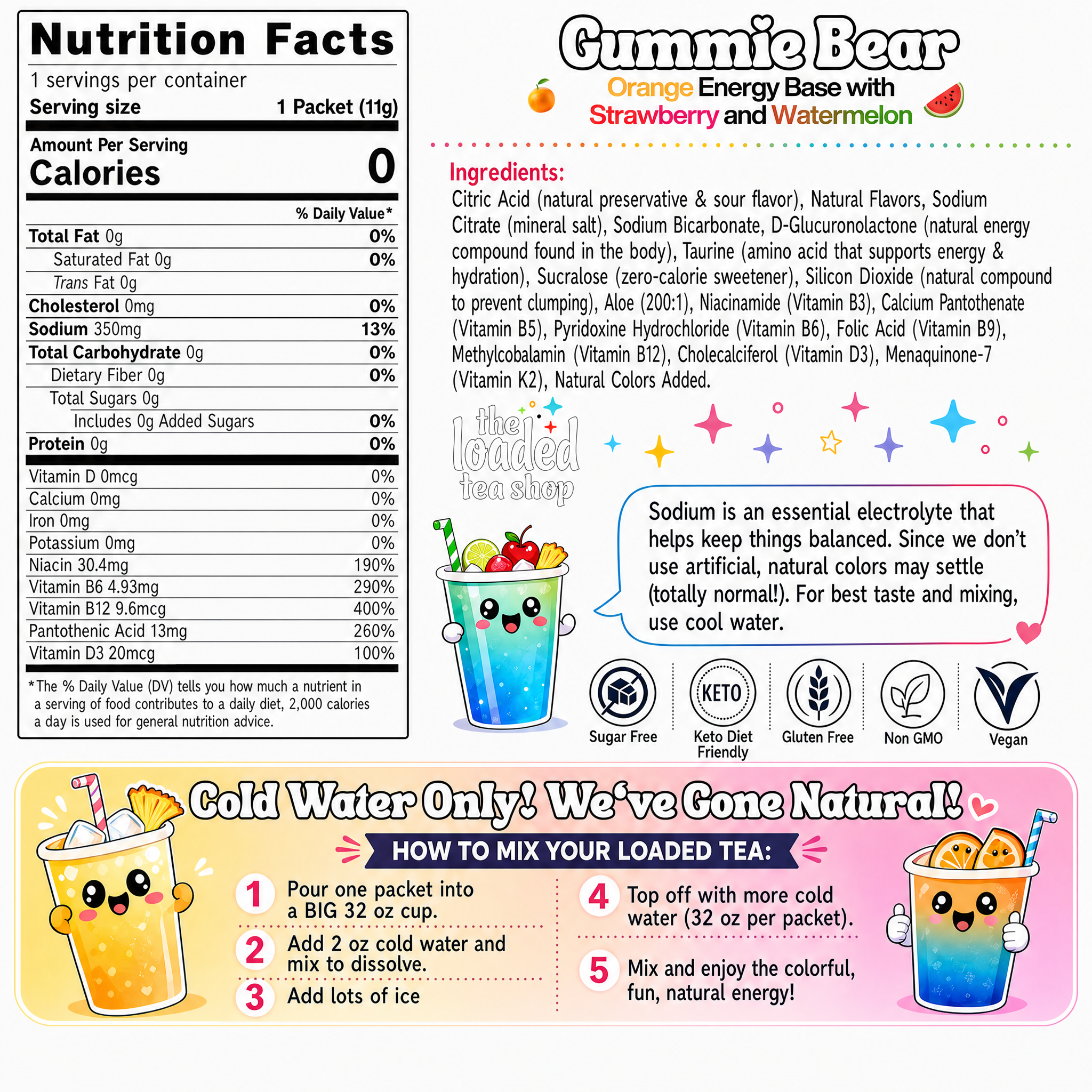 400 Case Gummie Bear (Caffeine-Free) - For Tea Time